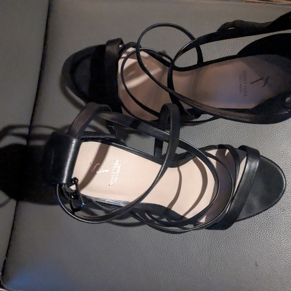 Black Strappy Heels - Picture 1 of 6